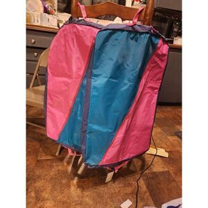 2 Vintage 1980's Pink Color‎ Block Hanging Roll Up Garment Bags. Stranger Things
